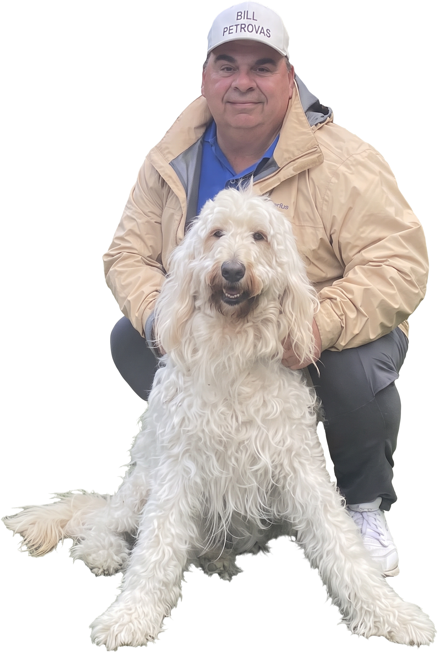 Bill Petrovas with his dog at a Burnaby park